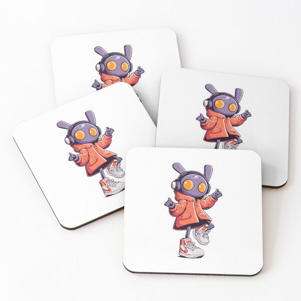 Item preview, Robot Bunny Sticker – Cool Character with Hoodie, Headphones, and Sneakers designed and sold by Line Designs By Duck.