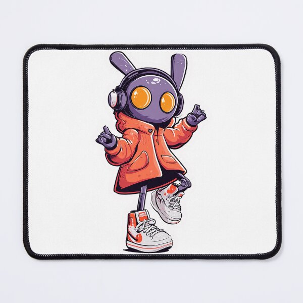 Item preview, Robot Bunny Sticker – Cool Character with Hoodie, Headphones, and Sneakers designed and sold by Line Designs By Duck.