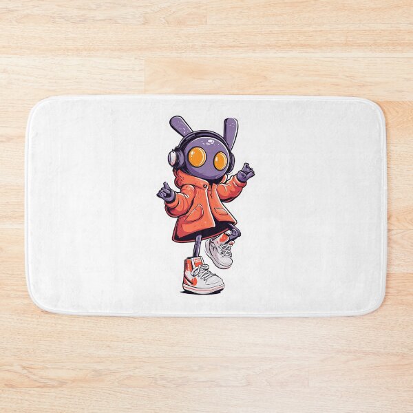 Item preview, Robot Bunny Sticker – Cool Character with Hoodie, Headphones, and Sneakers designed and sold by Line Designs By Duck.