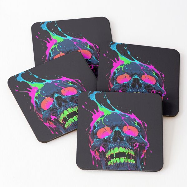 Item preview, Skull with neon colors designed and sold by Artkitokri.