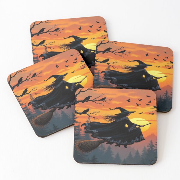 Item preview, WitchFlight Sunset – Mystic Forest Vibes with RavenGlow & MagicSilhouette  designed and sold by FotoworldEdel.