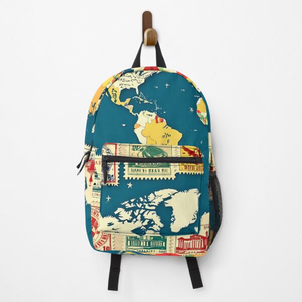 Item preview, vintage stamps on a map colorful design designed and sold by SmashingDeals.