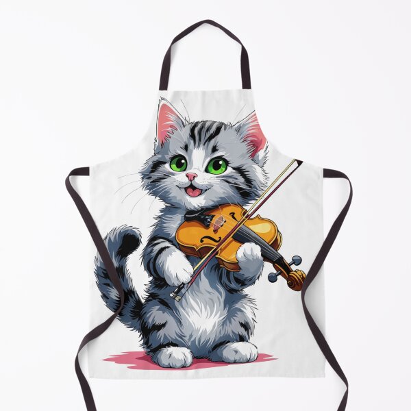 Item preview, Adorable Cartoon Cat Playing Violin – Cute Musician Kitten Illustration designed and sold by Royalsticker.