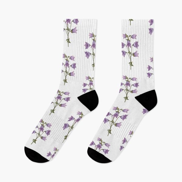 Item preview, A soft watercolor illustration of violet bellflowers  designed and sold by Grin Katalina Floral Patterns & Cozy Art.