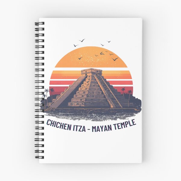 Item preview, Chichen Itza Mayan Temple Retro Sunset | Vintage Mexico Travel Art designed and sold by LoliDesignShop.