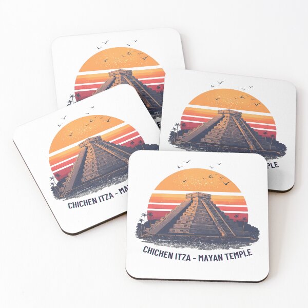 Item preview, Chichen Itza Mayan Temple Retro Sunset | Vintage Mexico Travel Art designed and sold by LoliDesignShop.