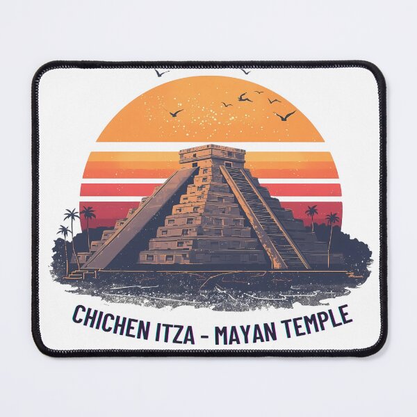 Item preview, Chichen Itza Mayan Temple Retro Sunset | Vintage Mexico Travel Art designed and sold by LoliDesignShop.