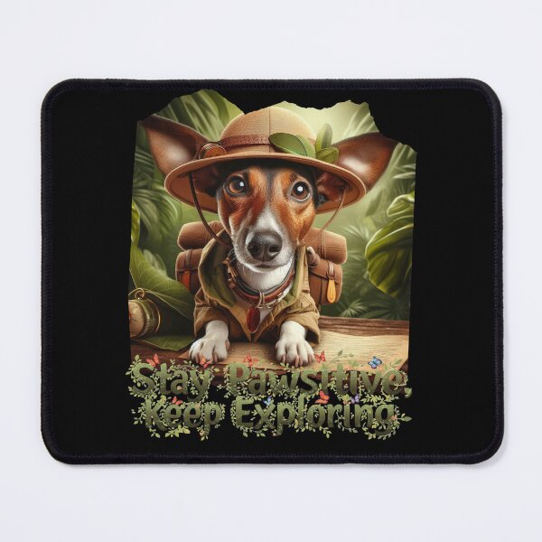Item preview, funny explorer dog, a great gift for a dog and travel lover, designed and sold by miro-bob-design.