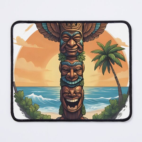 Artikelvorschau, Hawaiianisches Tiki-Totem – Aloha-Stimmung bei Sonnenuntergang entworfen und verkauft von NUMBER FOUR.