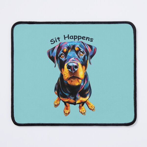 Item preview, Sit Happens Rottweiler Funny Dog T-Shirt, Cute Dog Pun Tee designed and sold by Gino By Design.