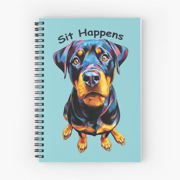Item preview, Sit Happens Rottweiler Funny Dog T-Shirt, Cute Dog Pun Tee designed and sold by Gino By Design.