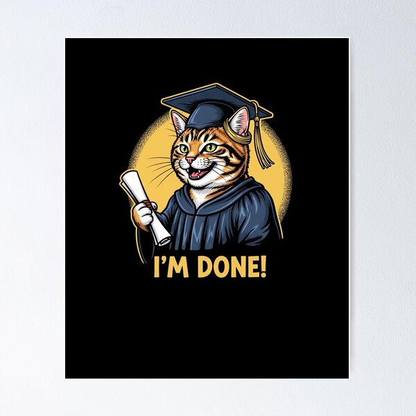 Item preview, I am done cat officially graduated t-shirt designed and sold by TheHappyHaul.