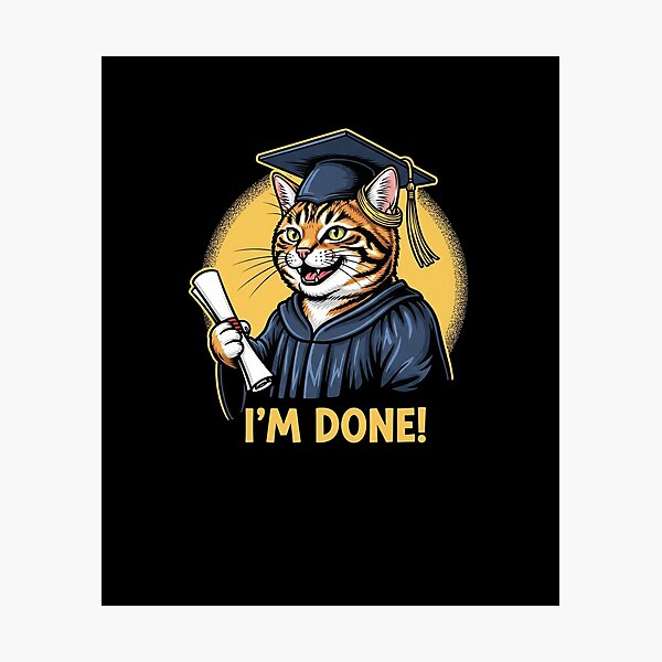 Item preview, I am done cat officially graduated t-shirt designed and sold by TheHappyHaul.