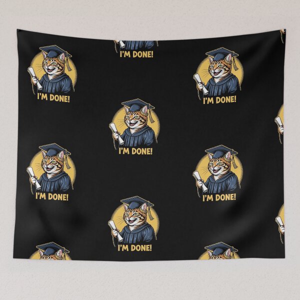 Item preview, I am done cat officially graduated t-shirt designed and sold by TheHappyHaul.