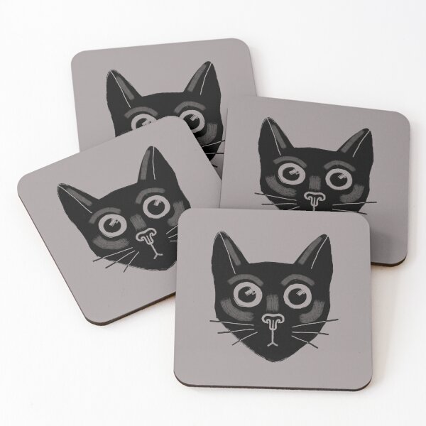 Item preview, Peeking Cat Hypnotized Black Cat Portrait designed and sold by alczar.