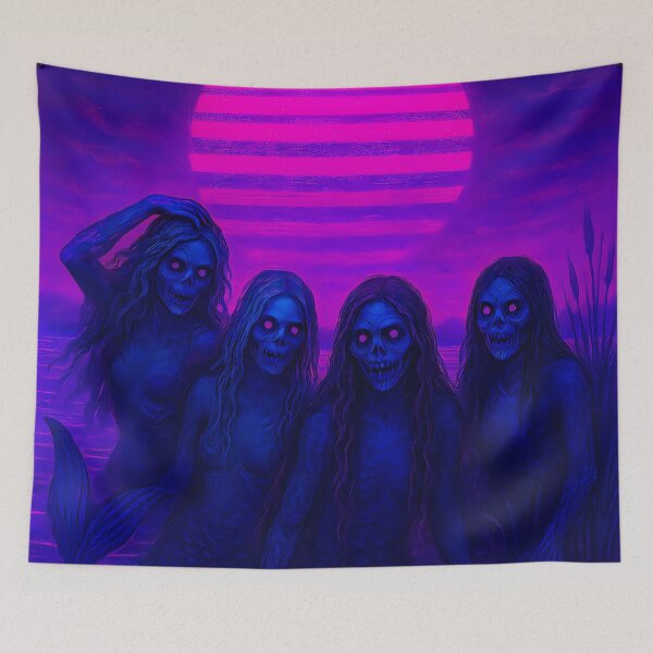 Item preview, Mermaids of the Cape Fear – Dark Synthwave Cryptid Horror designed and sold by JWsNeonHorizons.
