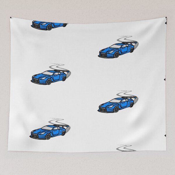 Item preview, Drift King – Blue Racing Car Illustration designed and sold by InfinitiTees.