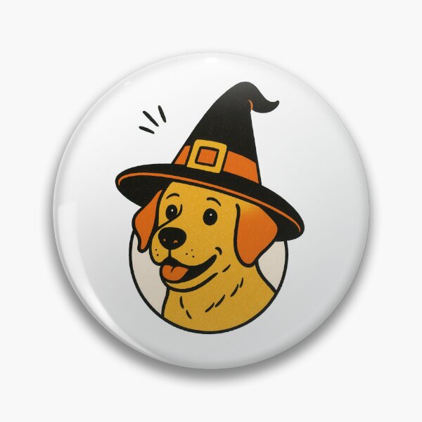 Item preview, Labrador Retriever Retro Witch Hat Illustration designed and sold by Flying Doggo.