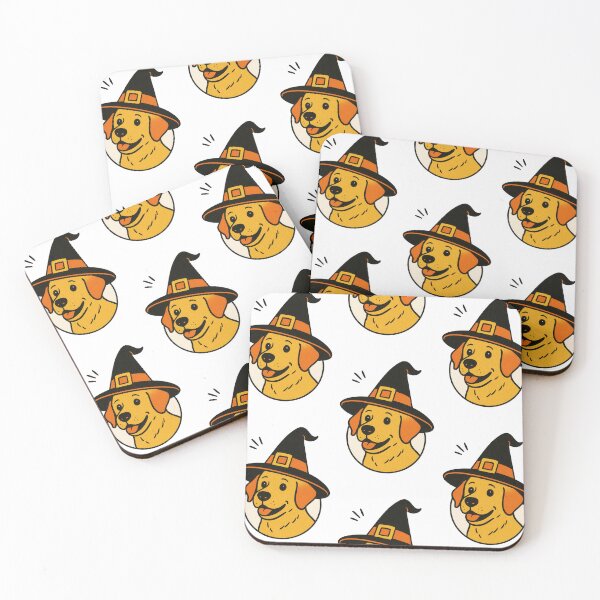 Item preview, Labrador Retriever Retro Witch Hat Illustration designed and sold by Flying Doggo.