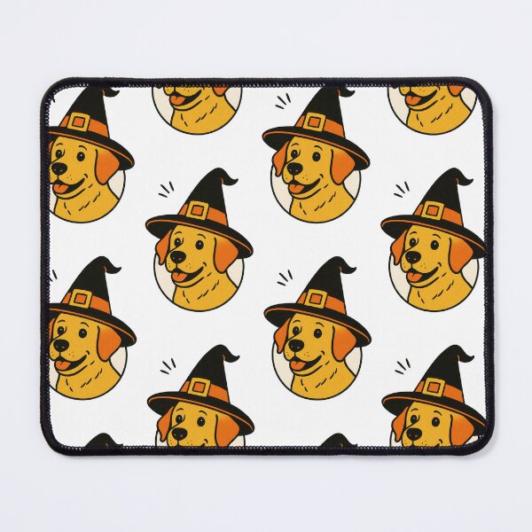 Item preview, Labrador Retriever Retro Witch Hat Illustration designed and sold by Flying Doggo.