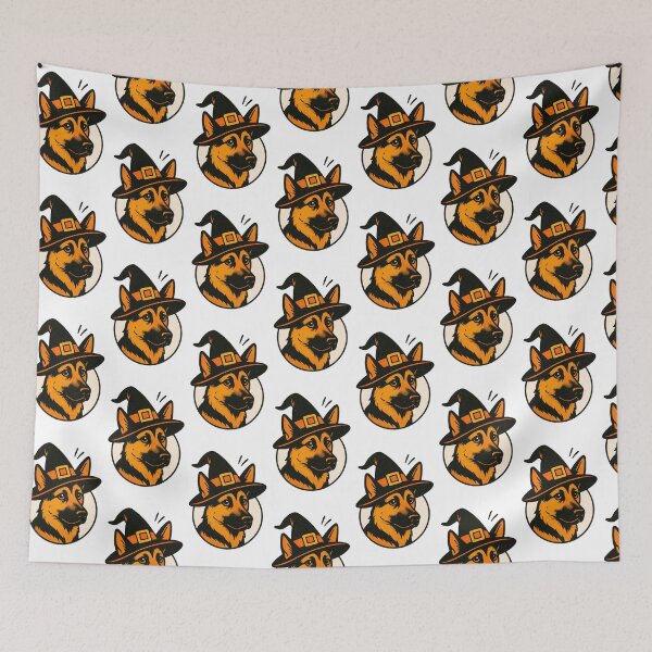 Item preview, German Shepherd Retro Halloween Dog Illustration designed and sold by Flying Doggo.