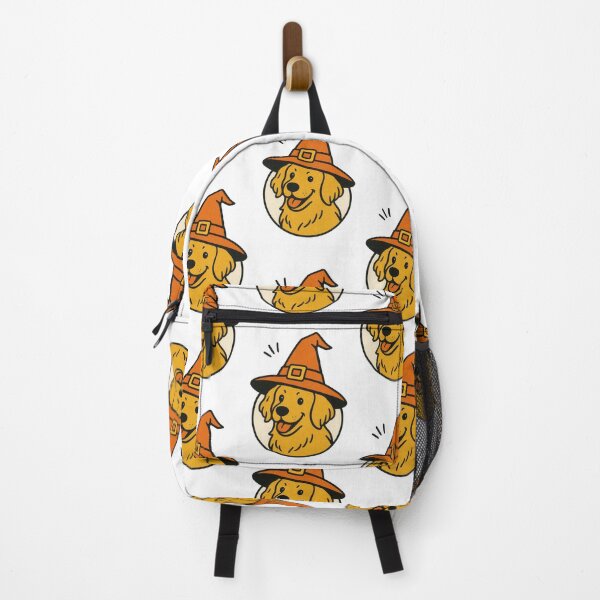 Item preview, Golden Retriever Retro Witch Hat Cartoon Art designed and sold by Flying Doggo.