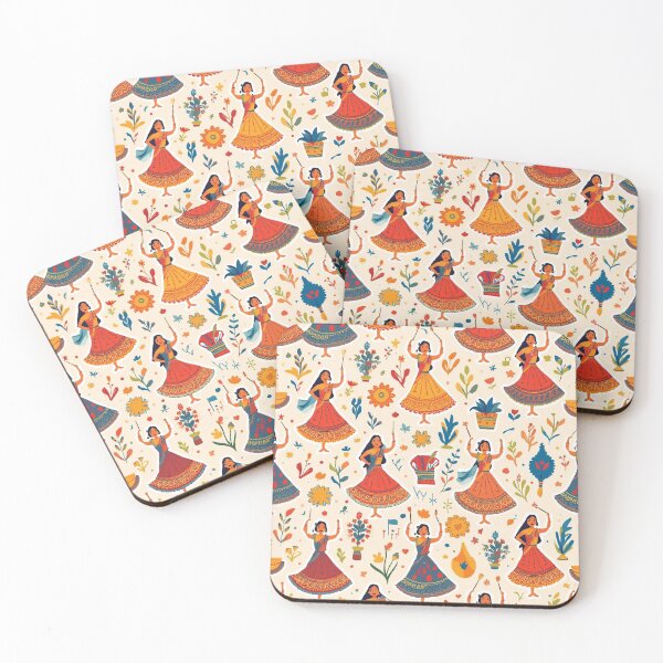 Item preview, Navratri Garba Illustration – Colorful Folk Dance Pattern designed and sold by ArtivaNest.