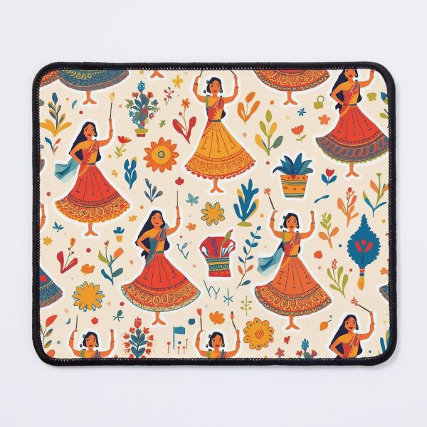 Item preview, Navratri Garba Illustration – Colorful Folk Dance Pattern designed and sold by ArtivaNest.