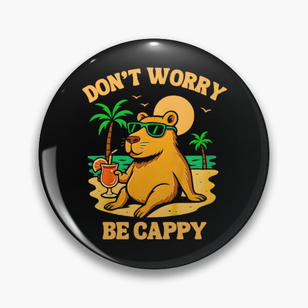 Item preview, Retro Rodent Capybara Dont Be Worry Be Cappy Funny Saying designed and sold by kawaiivsglitch.
