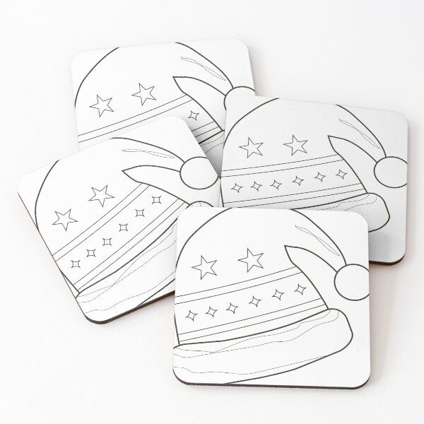 Item preview, Santa Hat Coloring Page – Merry Christmas Black and White Illustration designed and sold by CheriTanya.
