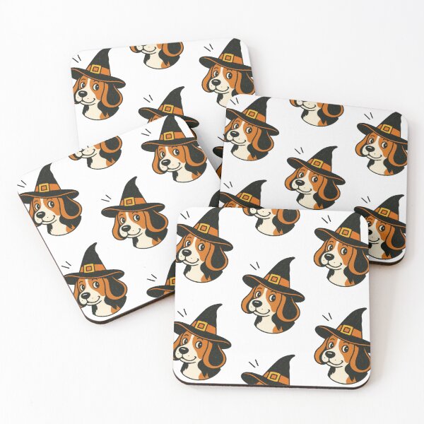 Item preview, Beagle Retro Halloween Witch Hat Illustration designed and sold by Flying Doggo.