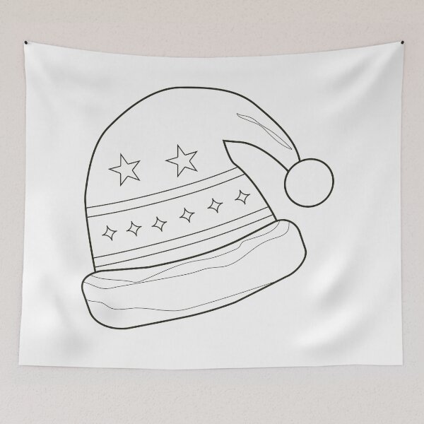 Item preview, Santa Hat Coloring Page – Merry Christmas Black and White Illustration designed and sold by CheriTanya.