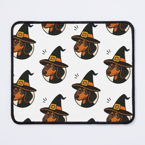 Item preview, Dachshund Retro Witch Hat Halloween Illustration designed and sold by Flying Doggo.