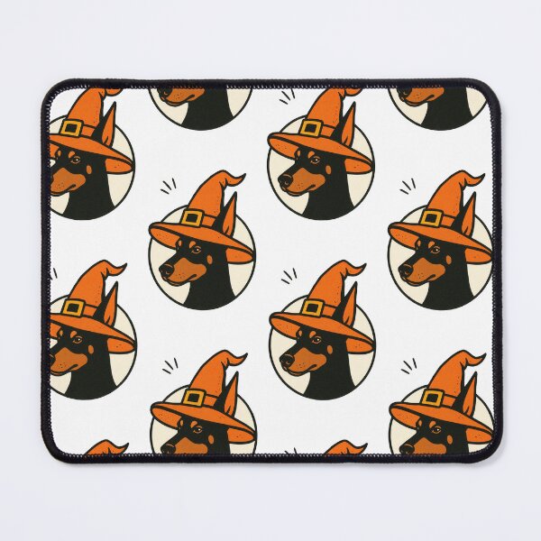 Item preview, Doberman Pinscher Retro Witch Hat Illustration designed and sold by Flying Doggo.