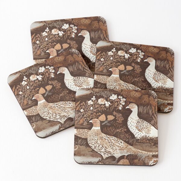 Item preview, Pheasants in the field in mocha and brown designed and sold by SophieClimaArt.