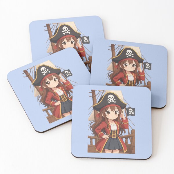 Item preview, Treasure Awaits on the Open Sea – Cute Anime Pirate Girl designed and sold by Novel Works Studio.