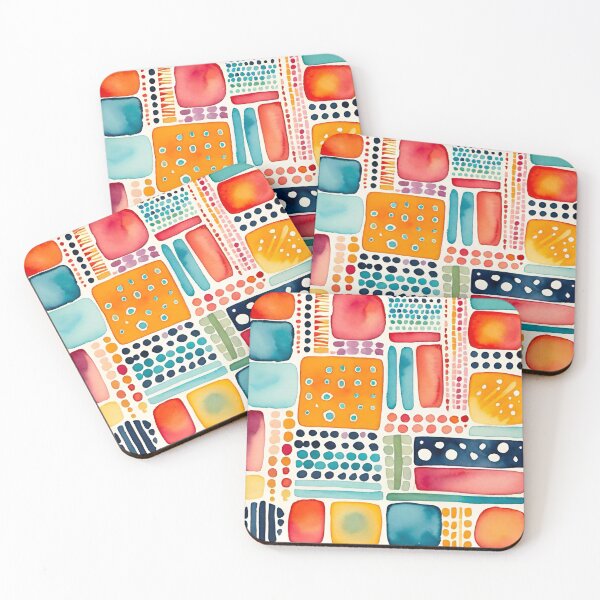Item preview, Shapes Lines Dashes Dots watercolor montage designed and sold by WallsAlive.