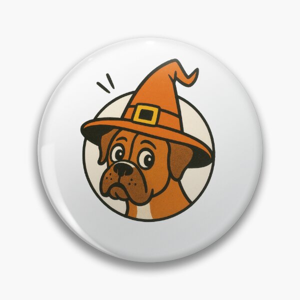 Item preview, Boxer Dog Retro Halloween Witch Illustration designed and sold by Flying Doggo.