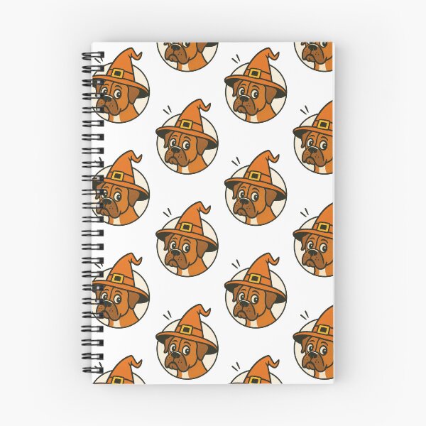 Item preview, Boxer Dog Retro Halloween Witch Illustration designed and sold by Flying Doggo.