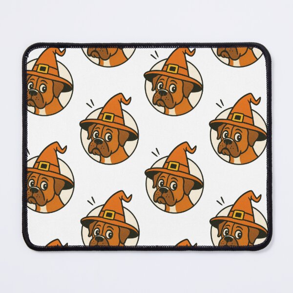 Item preview, Boxer Dog Retro Halloween Witch Illustration designed and sold by Flying Doggo.