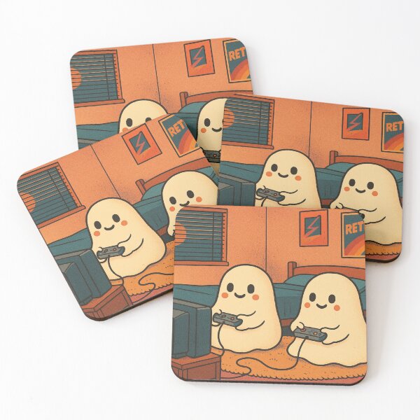Item preview, Cute Ghosts Playing Retro Video Games designed and sold by NostasStuff.