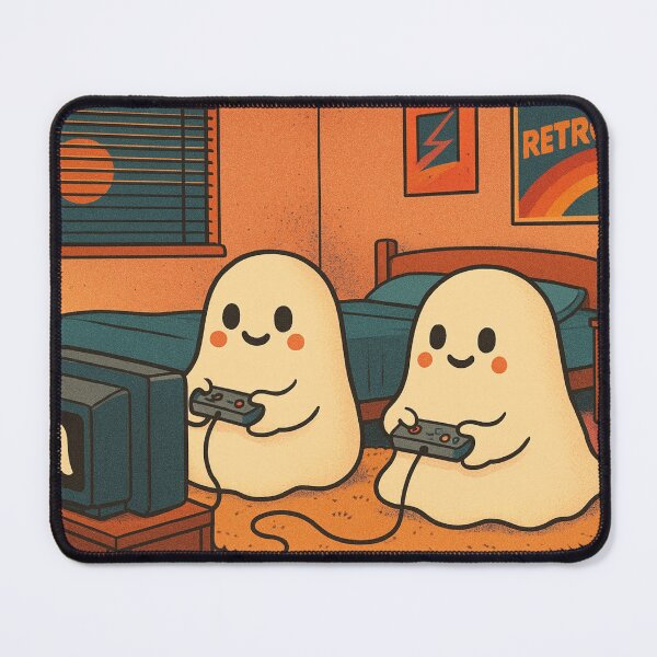 Item preview, Cute Ghosts Playing Retro Video Games designed and sold by NostasStuff.
