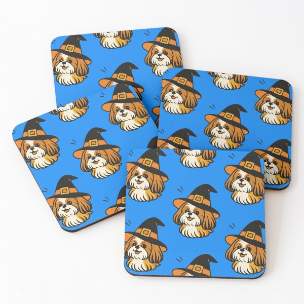 Item preview, Shih Tzu Retro Witch Hat Dog Illustration designed and sold by Flying Doggo.