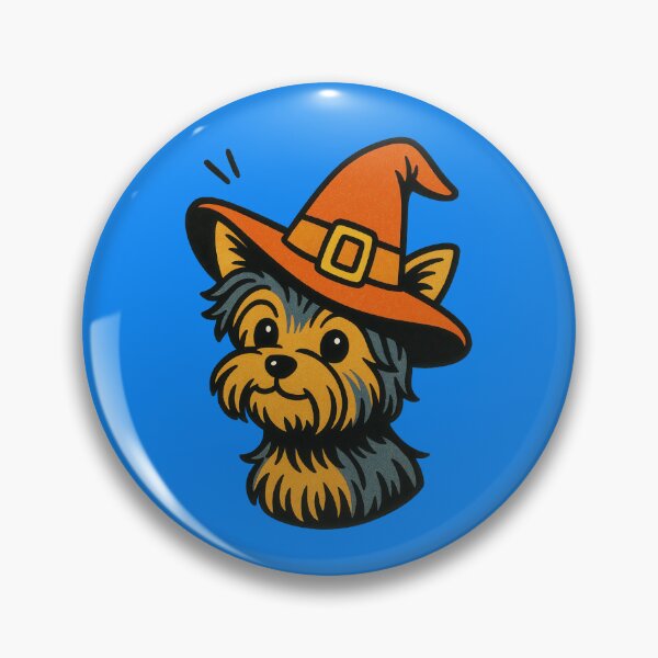 Item preview, Yorkshire Terrier Retro Halloween Witch Illustration designed and sold by Flying Doggo.