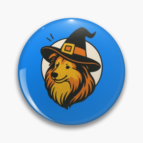 Item preview, Sheltie Retro Halloween Witch Hat Illustration designed and sold by Flying Doggo.