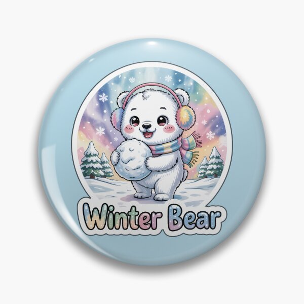 Item preview, Winter Bear – Cute Chibi Polar Bear with Snowball Sticker designed and sold by Nuist25.