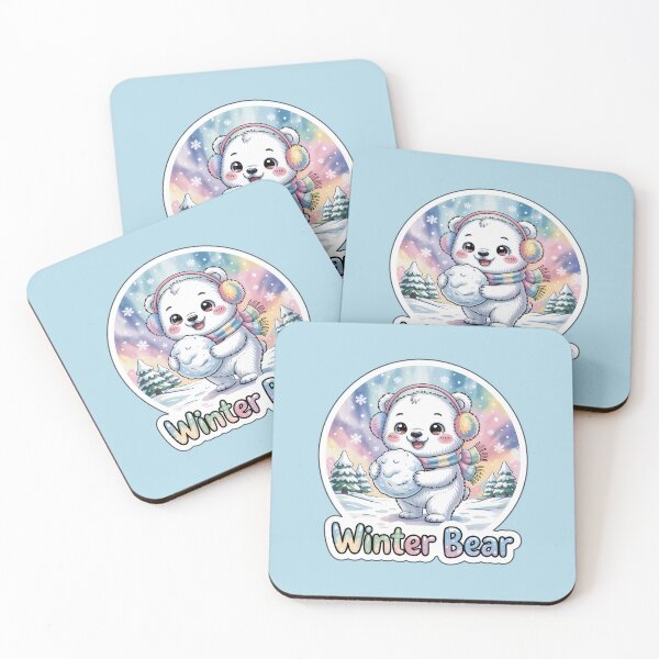 Item preview, Winter Bear – Cute Chibi Polar Bear with Snowball Sticker designed and sold by Nuist25.