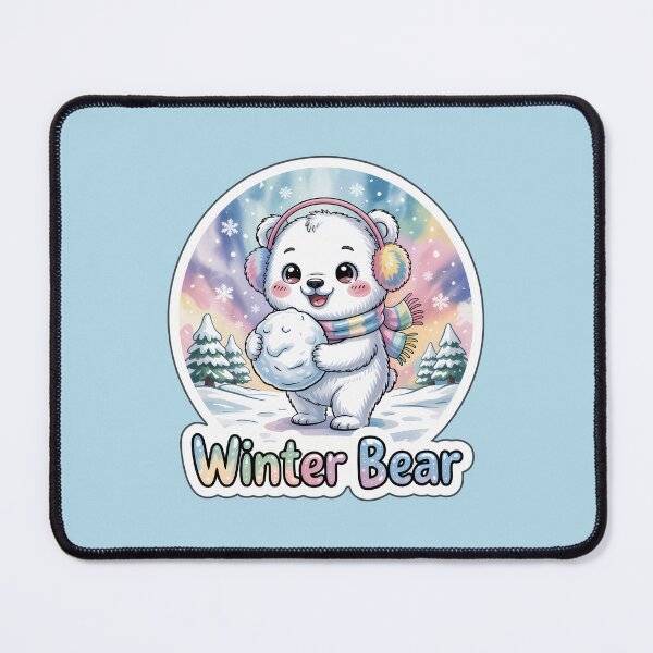 Item preview, Winter Bear – Cute Chibi Polar Bear with Snowball Sticker designed and sold by Nuist25.