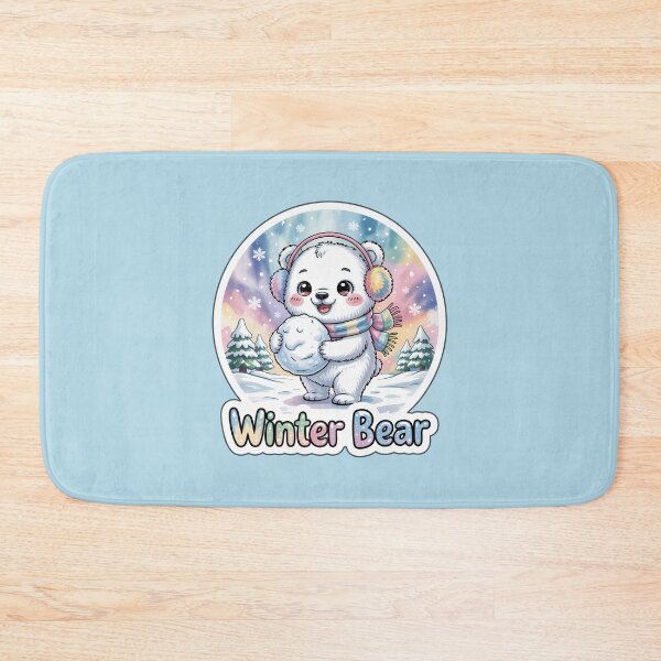 Item preview, Winter Bear – Cute Chibi Polar Bear with Snowball Sticker designed and sold by Nuist25.