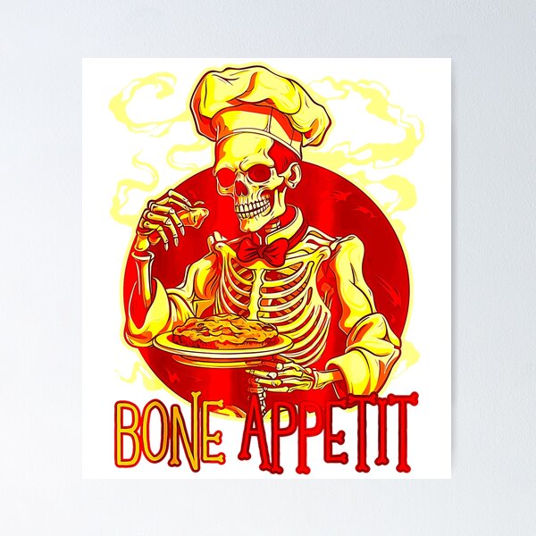 Item preview, Bone Appetit - Funny Halloween Skeleton Chef For Adult Cook designed and sold by bt1748937.